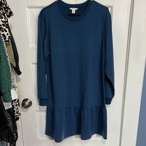 CASLON Blue Long Sleeve Dress